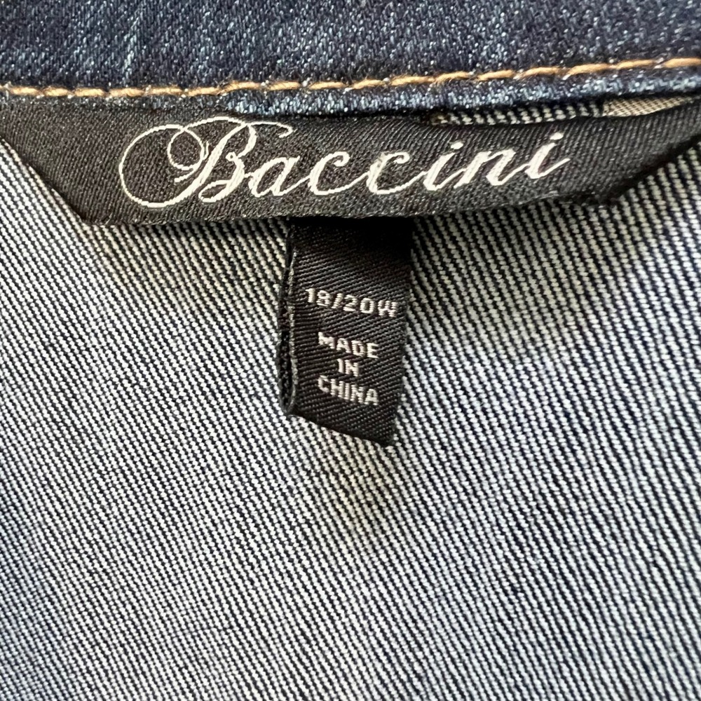 Baccini Womens 18 20W Dark Wash‎ Denim Jean Vest Button Front Pockets Sleeveless - Picture 3 of 6